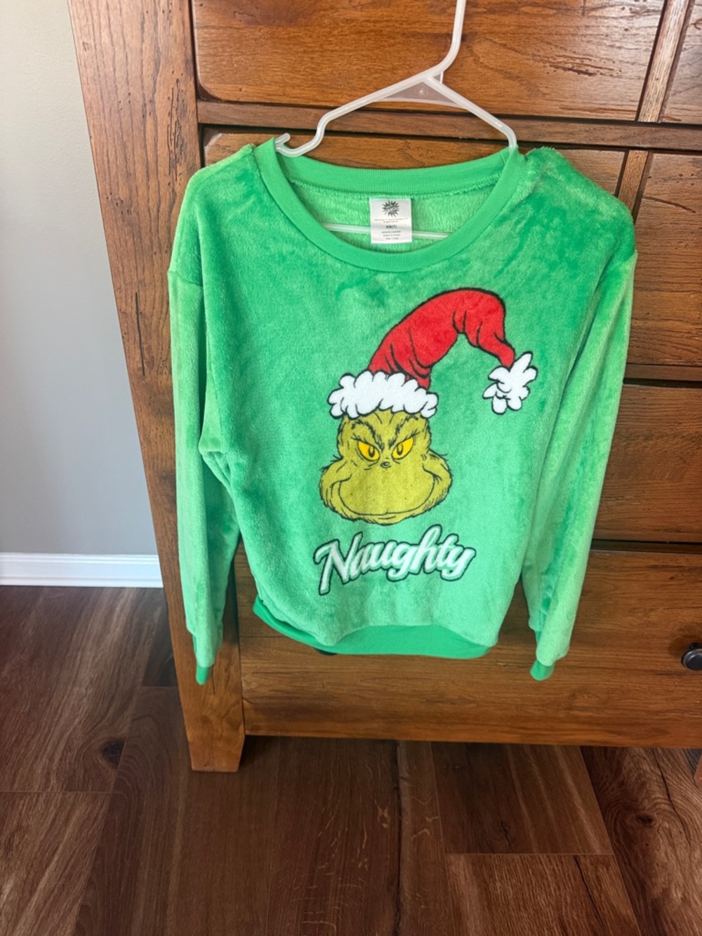 Green Grinch 'Naughty' Graphic Holiday Sweatshirt